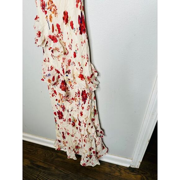 LET ME BE White Pink Floral Sleeveless Ruffle Maxi Dress NWT Size 0P Petite - Picture 10 of 12